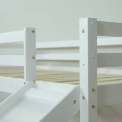 Hochbett Spielbett Kinderbett Rutsche Turm Vorhang schwarz 90x200 Jugendbett