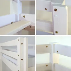 Hochbett Spielbett Kinderbett Rutsche Turm Vorhang schwarz 90x200 Jugendbett