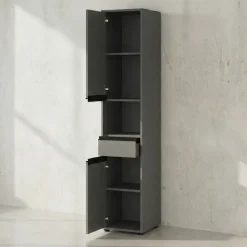 Hochschrank Hamburg mit Schublade und Türen, Soft-Close, matt, 33x181x34 cm