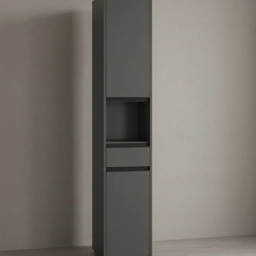 Hochschrank Hamburg mit Schublade und Türen, Soft-Close, matt, 33x181x34 cm