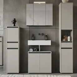 Hochschrank Hamburg mit Schublade und Türen, Soft-Close, matt, 33x181x34 cm