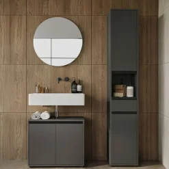 Hochschrank Hamburg mit Schublade und Türen, Soft-Close, matt, 33x181x34 cm