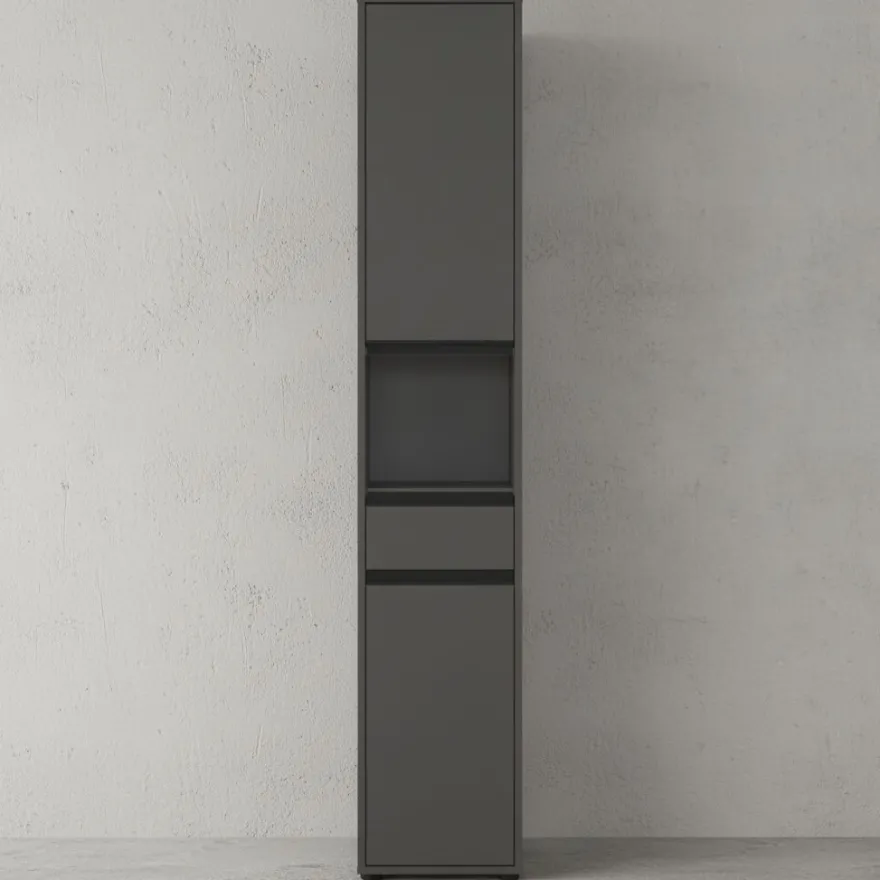 Hochschrank Hamburg mit Schublade und Türen, Soft-Close, matt, 33x181x34 cm