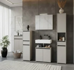 Hochschrank Hamburg mit Schublade und Türen, Soft-Close, matt, 33x181x34 cm