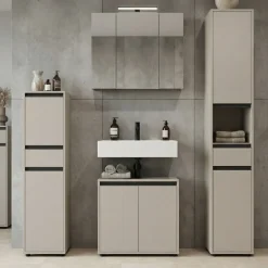Hochschrank Hamburg mit Schublade und Türen, Soft-Close, matt, 33x181x34 cm