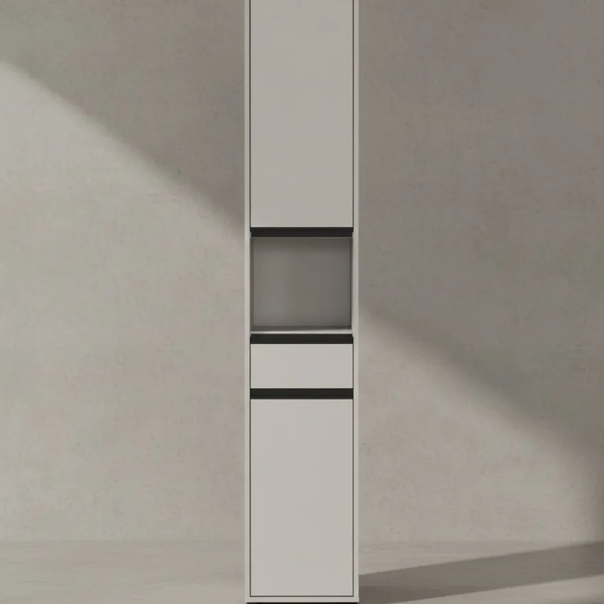 Hochschrank Hamburg mit Schublade und Türen, Soft-Close, matt, 33x181x34 cm