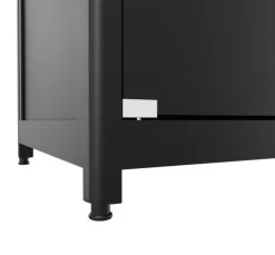 Hochvitrine mit Unterschrank schwarz inkl. LED-Beleuchtung und 3 Einlegeböden