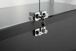 Hochvitrine mit Unterschrank schwarz inkl. LED-Beleuchtung und 3 Einlegeböden