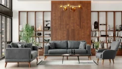 Hochwertige 3 + 3 + 1 Sofagarnitur Stilvolles Design für Komfort & elegantes Wohnen