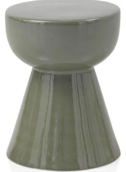Hocker aus Keramik, grün