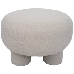 Hocker HWC-Q49, Sitzhocker Polsterhocker Pouf, Stoff/Textil Bouclé (200g/m²) 55cm