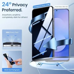 Hoerrye Sichtschutz Panzerglas für Samsung Galaxy S25 FE - 9H+ Härte, 24°