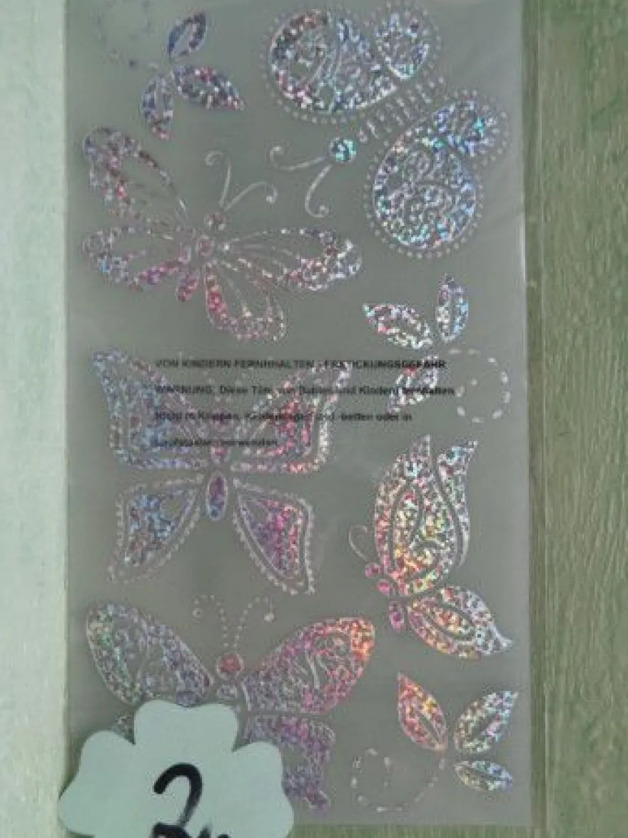 Hologramm -Metallic- Effekt Stickerbogen Tiere Schmetterlinge Bogen je 17x10 cm