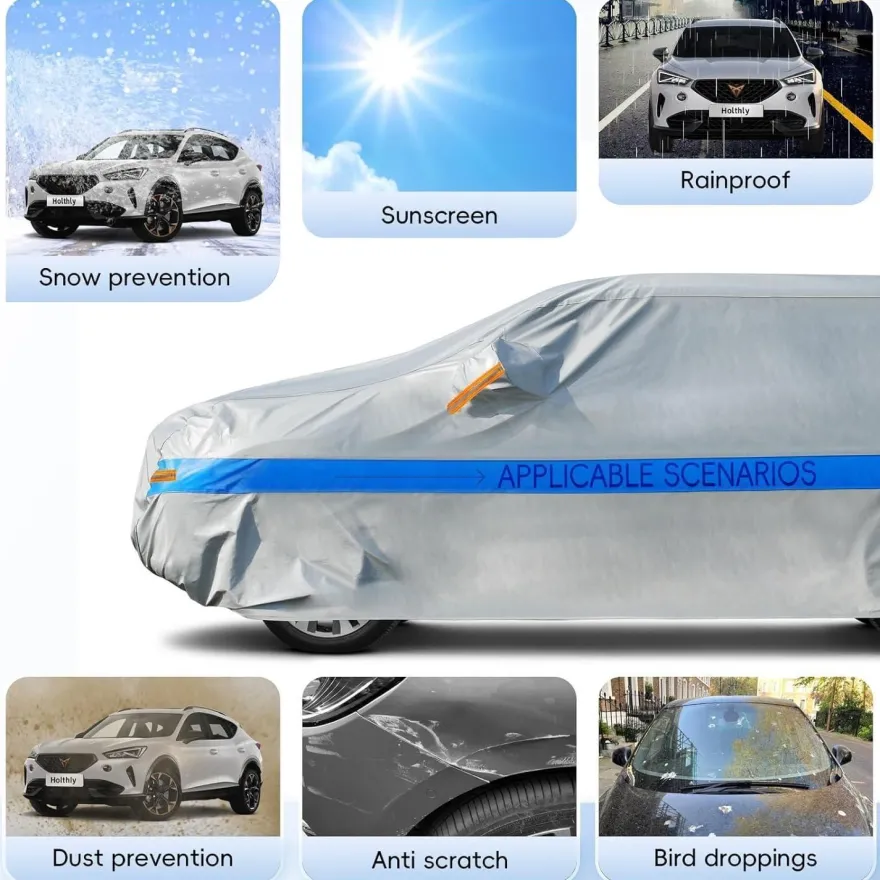 Holthly SUV Autoabdeckung A8 (bis 460 cm) Wasserdicht Atmungsaktiv, UV-Schutz