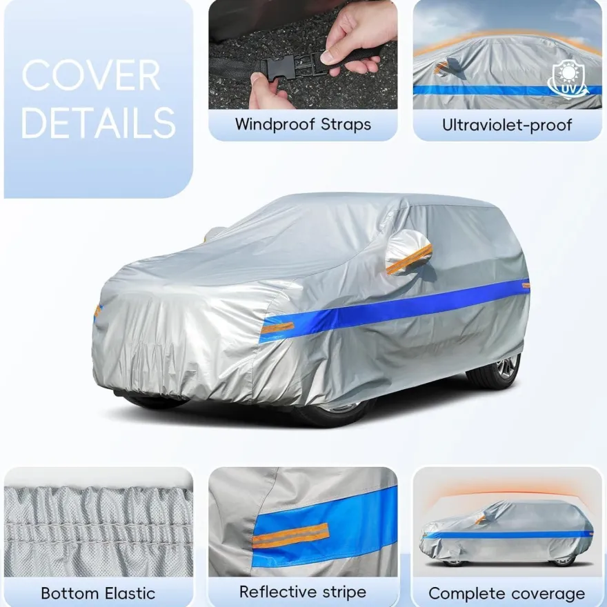 Holthly SUV Autoabdeckung A8 (bis 460 cm) Wasserdicht Atmungsaktiv, UV-Schutz