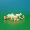 Holzfiguren Schafe mit Zaun Höhe 2,5cm NEU Reifenspielzeug Spielzeug Fahrtier Hol