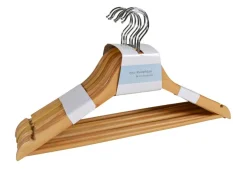 Holz-Kleiderbügel mit Steg 8er-Set Rockbügel Hosenbügel Garderobenbügel Bügel