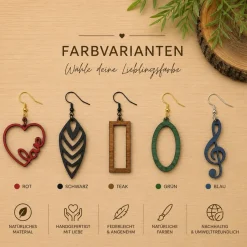 Holzohrringe Handgefertigt