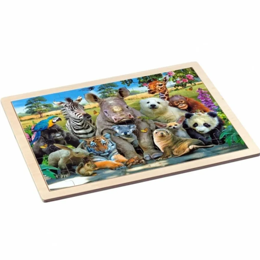 Holz-Rahmenpuzzle - Exotic Wildlife - Wildtiere