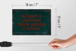 Holzschild Notdurft ist sitzenderweise geräuschlos zu verrichten, 3 vers Größen