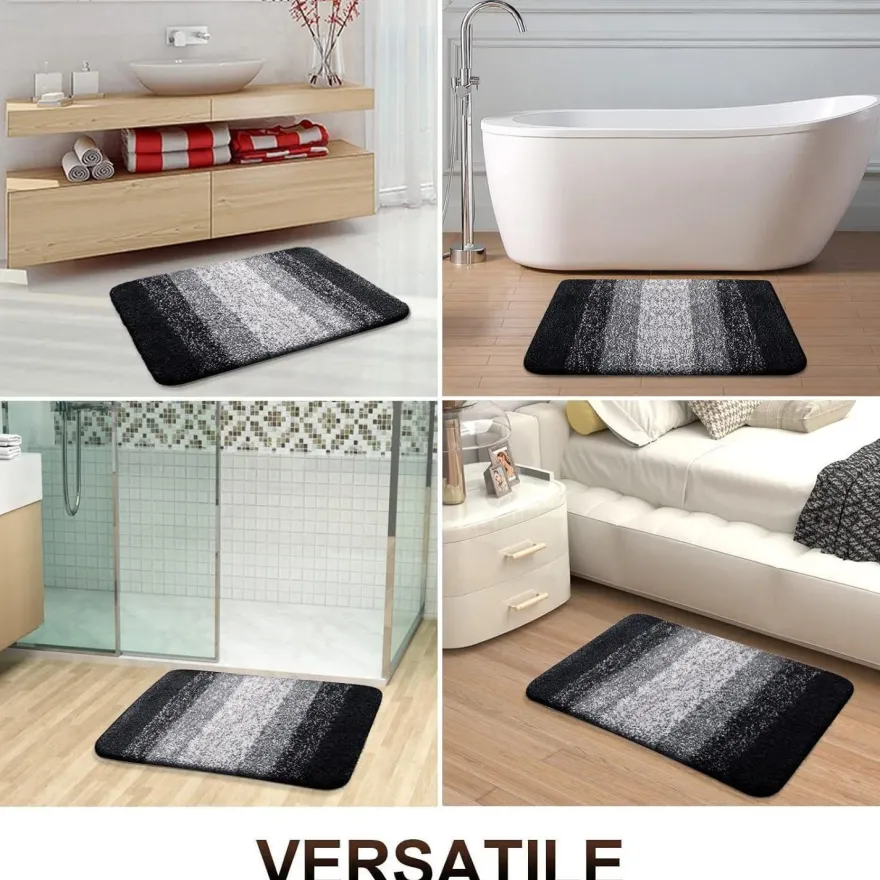 Homaxy Badezimmerteppich 40x120 cm, rutschfest und waschbar, flauschiger