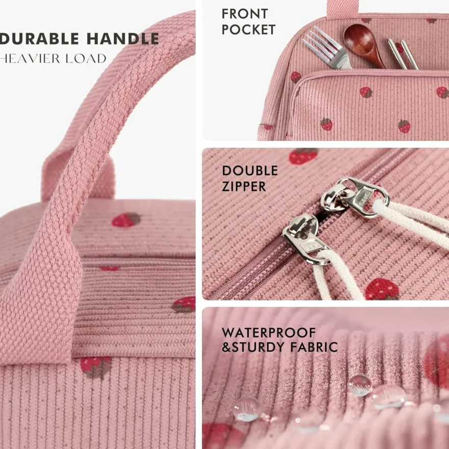 Homespon Isolierte Lunchtasche für Damen und Herren, Tragbare Kühltasche für
