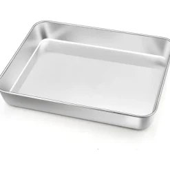 Homikit Edelstahl Backblech Klein Rechteckig 23,8 x 18 x 5 cm