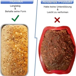 Homikit Kastenform 4er-Set, Edelstahl Brotbackform Königskuchenform, Rechteckig