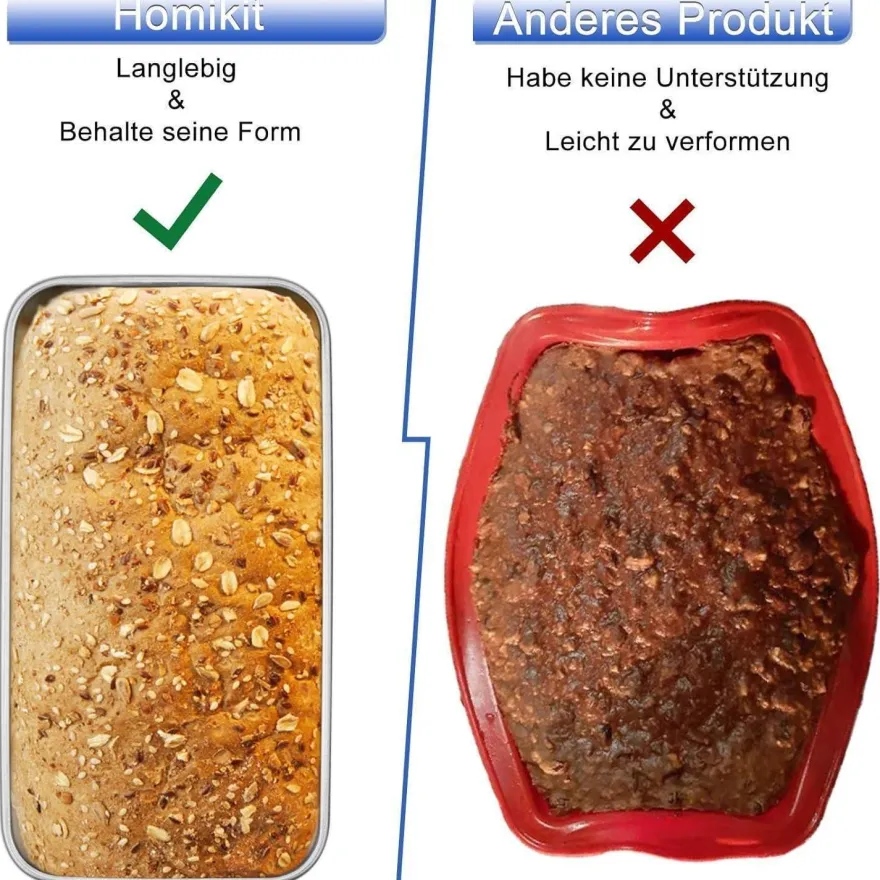 Homikit Kastenform 4er-Set, Edelstahl Brotbackform Königskuchenform, Rechteckig