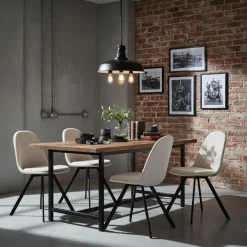 Homy Casa Esszimmerstühle 4er Set, Stoff Drehstuhl mit gepolsterter Sitzfläche