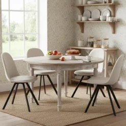 Homy Casa Esszimmerstühle 4er Set, Stoff Drehstuhl mit gepolsterter Sitzfläche