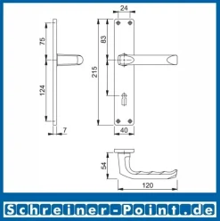 Hoppe London Aluminium F2 Neusilber Langschild 113/202SP OB Ovalbart BB Buntbart