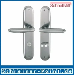 Hoppe Verona Aluminium Alu F9 Stahlfarben Langschild 1510/273P Bad / WC Garnitur