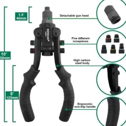 Hoteche Nietmutternzange Set M3-M10 & 2,4-6,4mm Niete mit Aufspreizer und