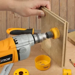 Hoteche 6-teiliges Lochsäge Set für Holz, Kunststoff und Faserplatten (Ø32-54mm)