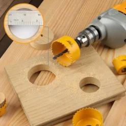 Hoteche 6-teiliges Lochsäge Set für Holz, Kunststoff und Faserplatten (Ø32-54mm)