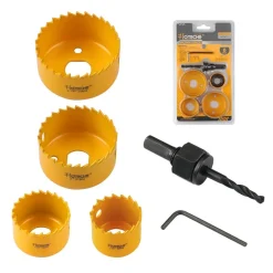 Hoteche 6-teiliges Lochsäge Set für Holz, Kunststoff und Faserplatten (Ø32-54mm)