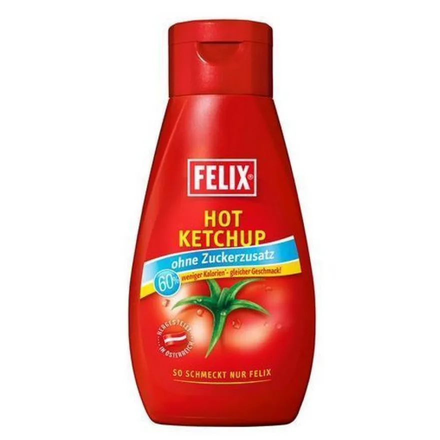 Hot Ketchup ohne Zuckerzusatz von Felix glutenfrei, laktosefrei 435g