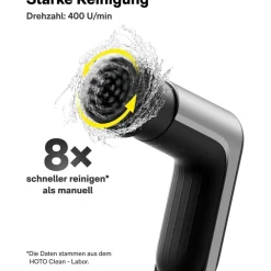 HOTO Akku Elektrische Reinigungsbürste mit 6 Bürstenköpfen, IPX7 Wasserdicht
