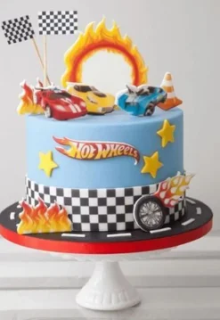 Hot Wheels Rennwagen Essbar Tortenaufleger Torte Geburstag Zuckermasse + NAME