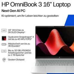 HP OmniBook 3 16-bz0152ng Next Gen AI, Snapdragon, 40,6 cm (16