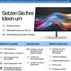 HP Serie 7 Pro 27 Zoll QHD-Monitor – 727pq, 68,6 cm (27
