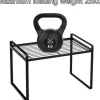 HQahnekme Küchenschrank Organizer Regaleinsatz mit Anti-Rutsch Matte, Schwarz