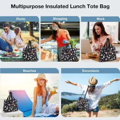Hshrish Lunchtasche Damen 12L, wasserdicht & auslaufsicher, isoliert, ideal für