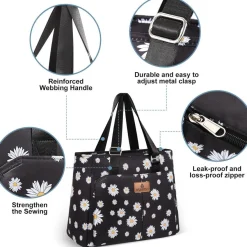 Hshrish Lunchtasche Damen 12L, wasserdicht & auslaufsicher, isoliert, ideal für