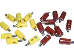 20 H0-Stecker gelb-braun für Modellbahn Beleuchtungssockel