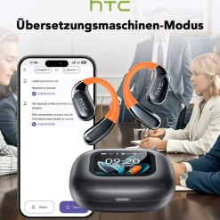 HTC NE27 Open-Ear-Übersetzungs-Ohrhörer, unterstützt Übersetzer für 135 Sprachen