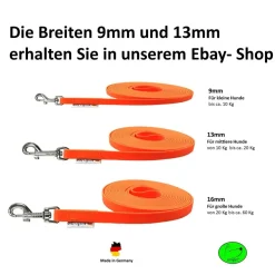 Hundeleine Biothane Schleppleine große Hunde 16mm 1m / 3m / 5m / 10m / 15m / 20m