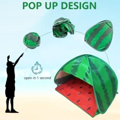 Hundestrandzelt Sonnenschutz Wassermelone Pop-up für kleine Haustiere