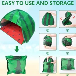 Hundestrandzelt Sonnenschutz Wassermelone Pop-up für kleine Haustiere